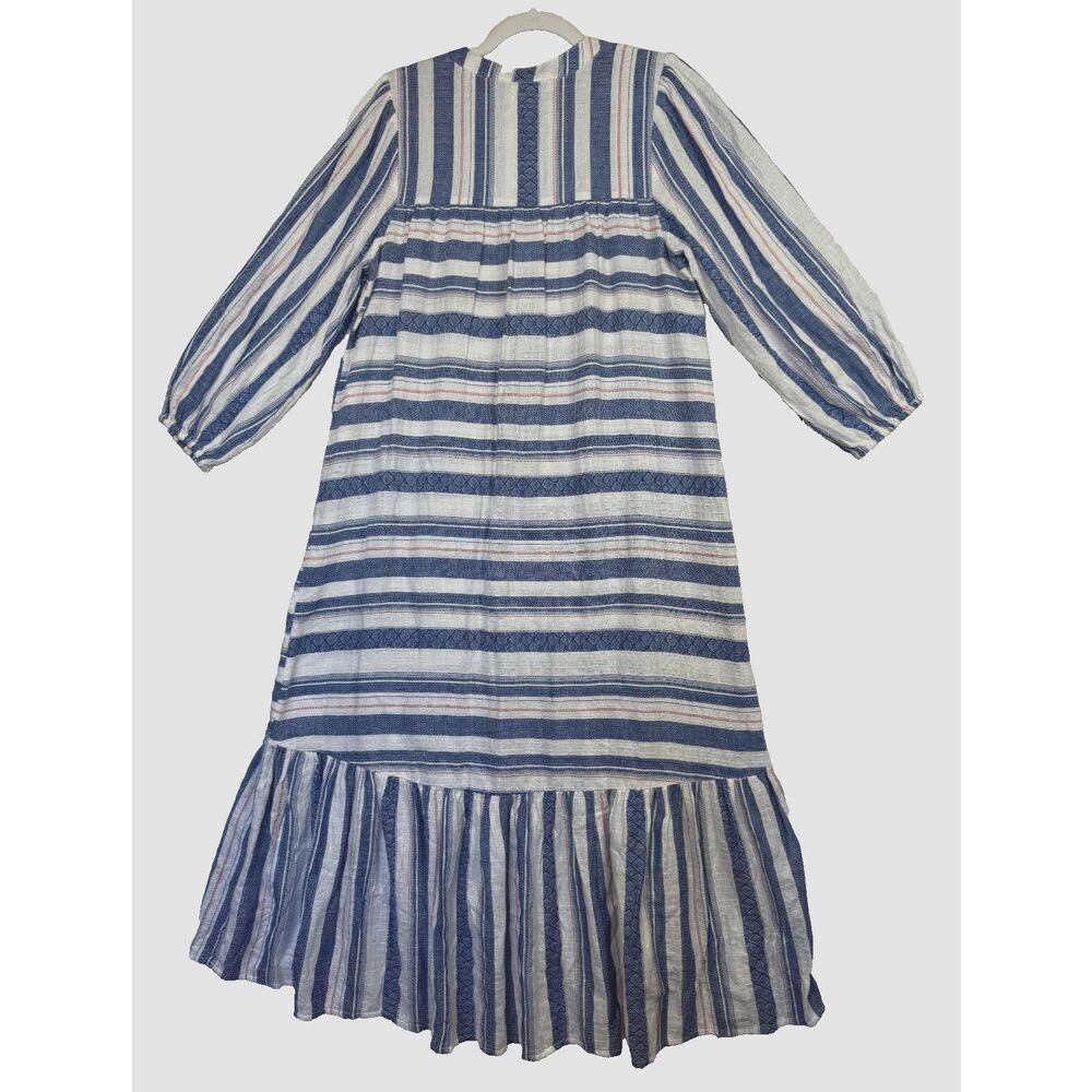 dRA Los Angeles Maxi Dress Tiered‎ Cotton Anthro Brand Striped Cottagecore Sz M - Picture 2 of 11